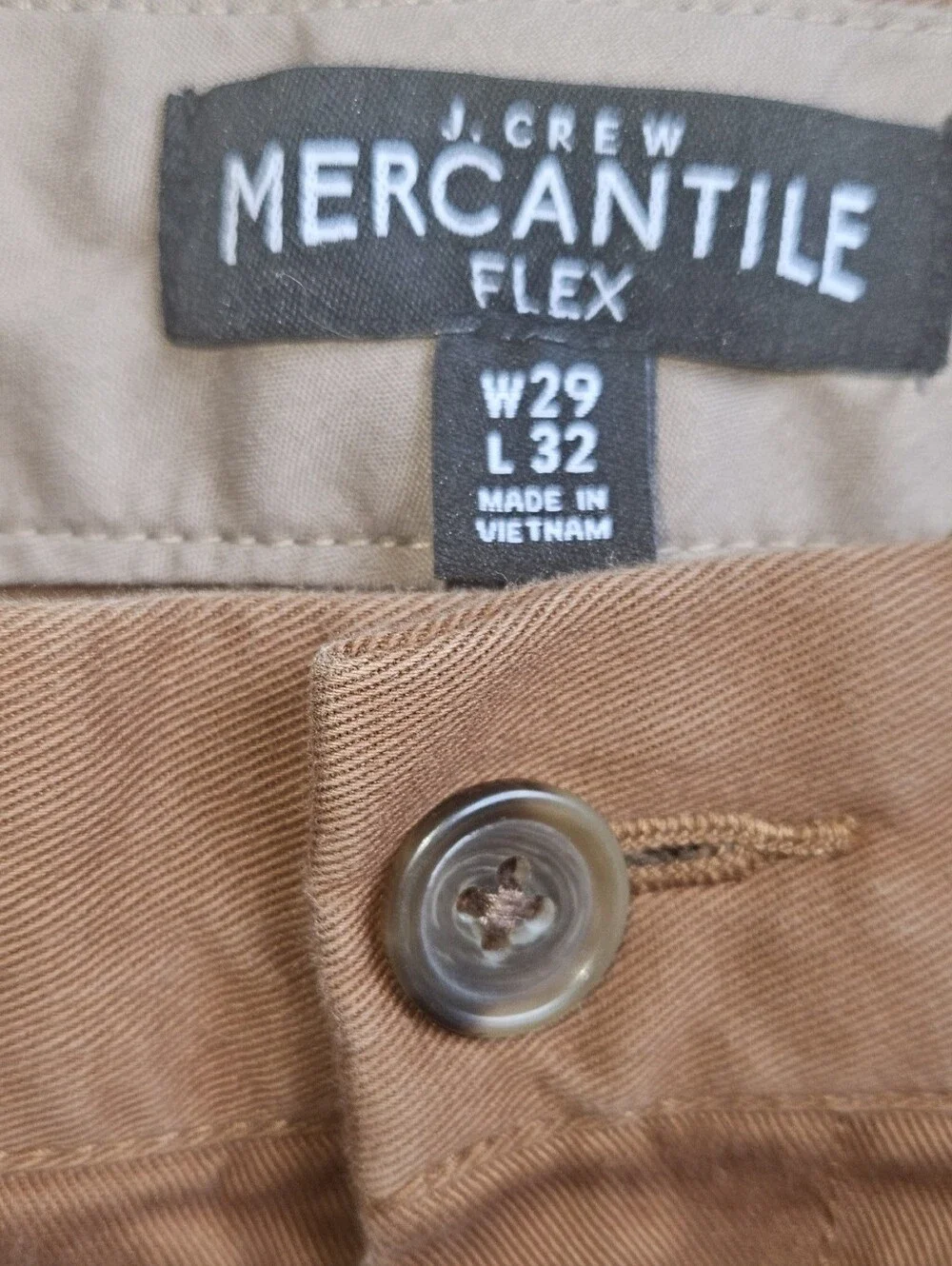 J.Crew Mercantile Flex Chino Pants Mens 29x32 Brown Stretch Casual Trousers